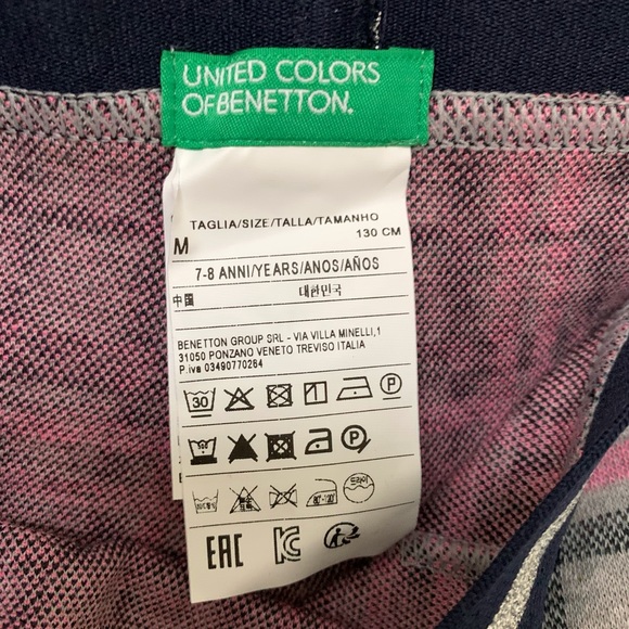 United Colors of Benetton Girls size M Plaid Leggings - Picture 3 of 5